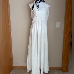 Chic White Sleeveless Midi Dress. NWT